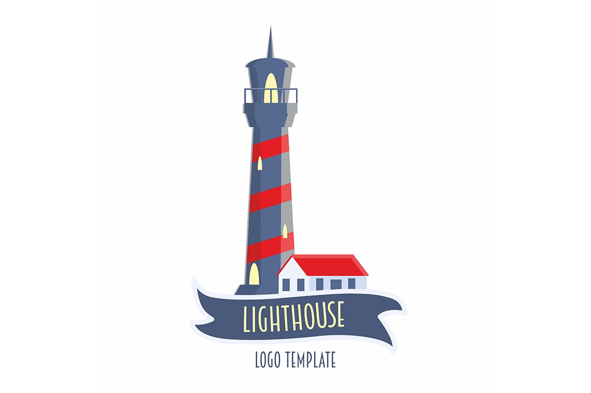 Beautiful images with a gray lighthouse with red stripes.