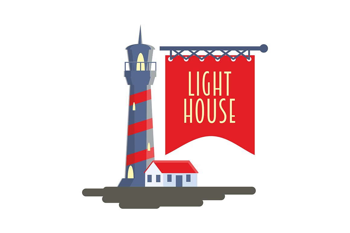 Logo with a lighthouse.