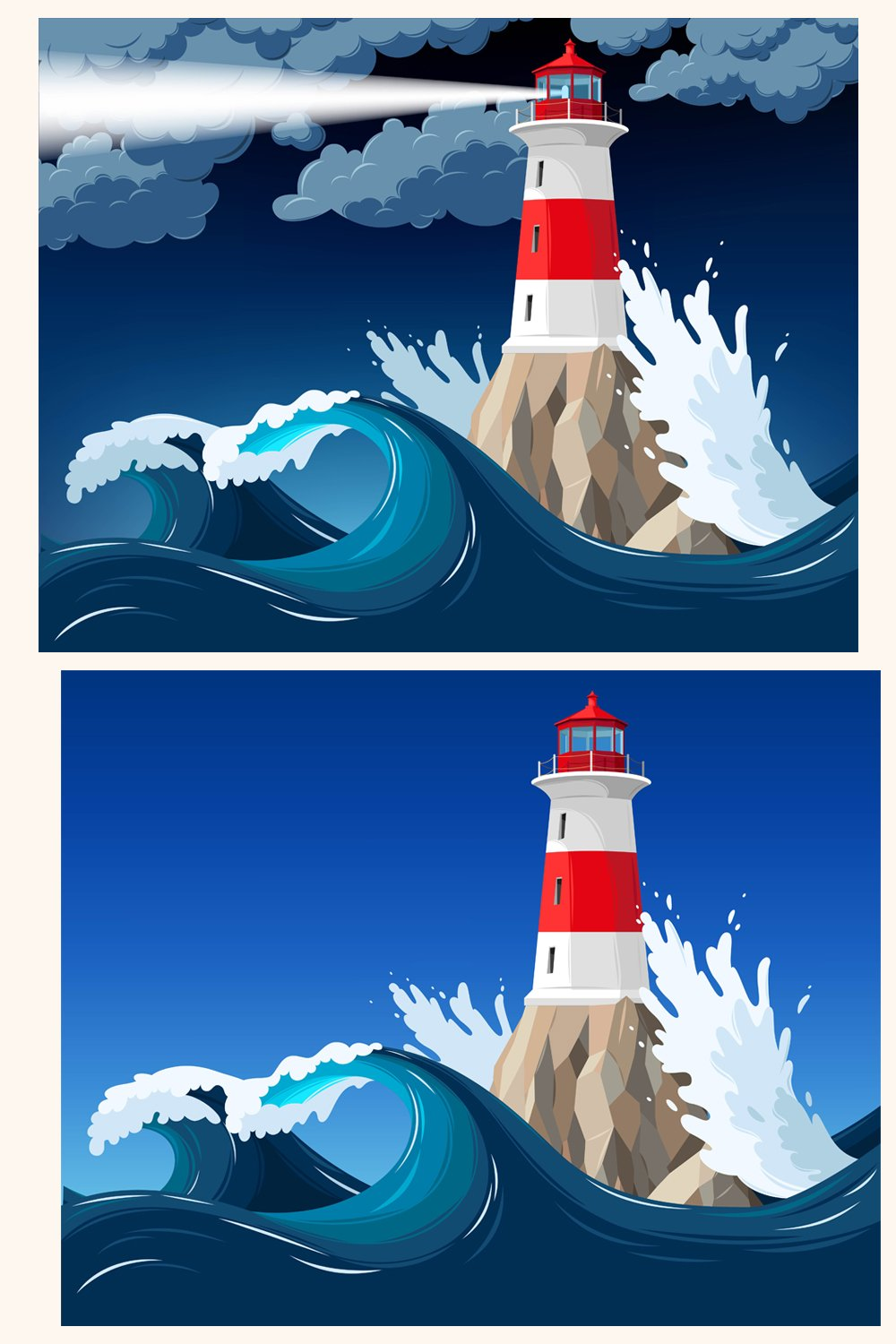 Illustrations lighthouse on a rock of pinterest.