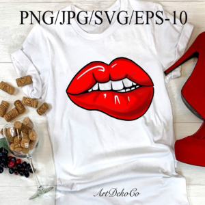 Lips SVG, Biting Lips, Lips PNG – MasterBundles