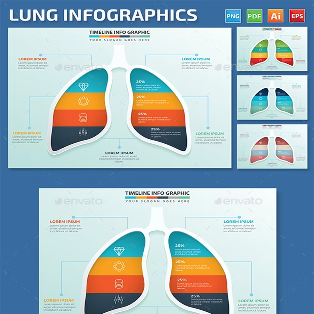 Images preview lung infographics design.