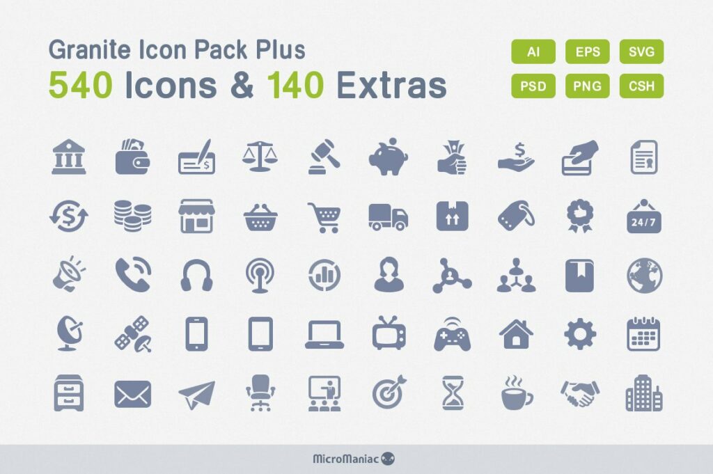Granite Icon Pack Plus – MasterBundles