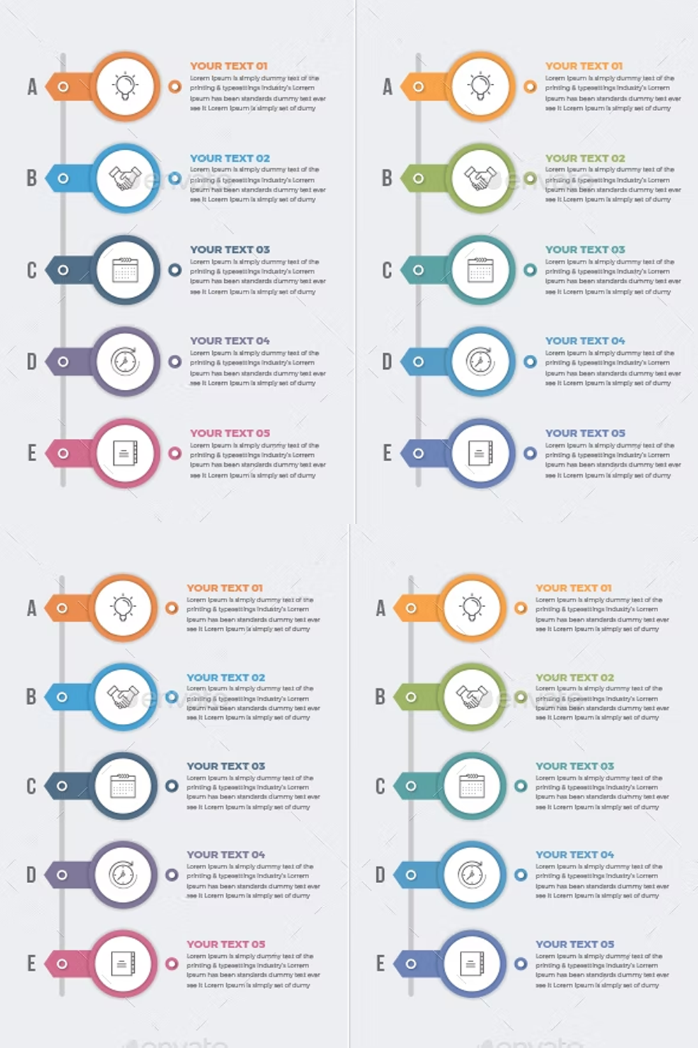 Illustrations modern circle infographics of pinterest.