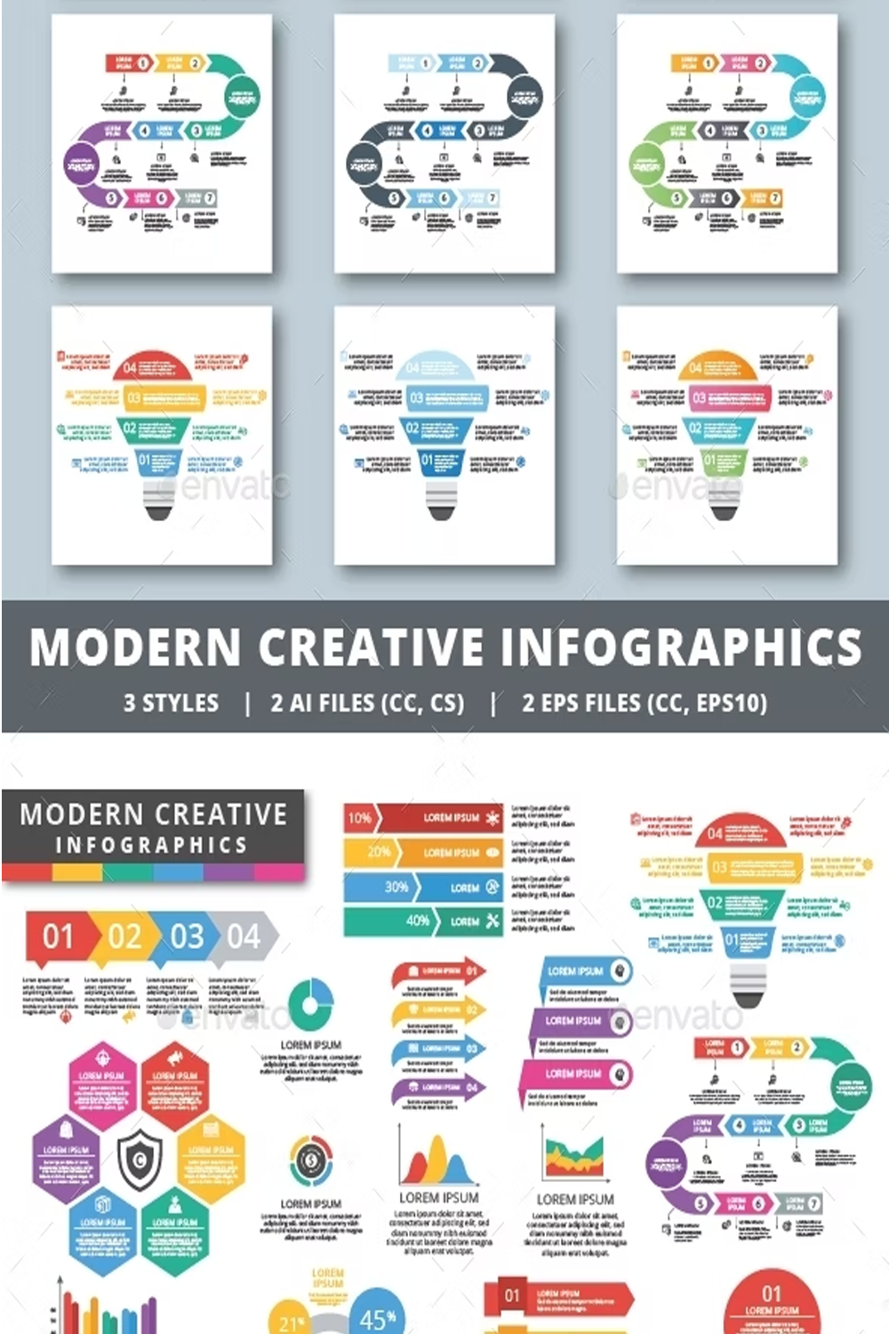 Illustrations modern creative infographics of pinterest.