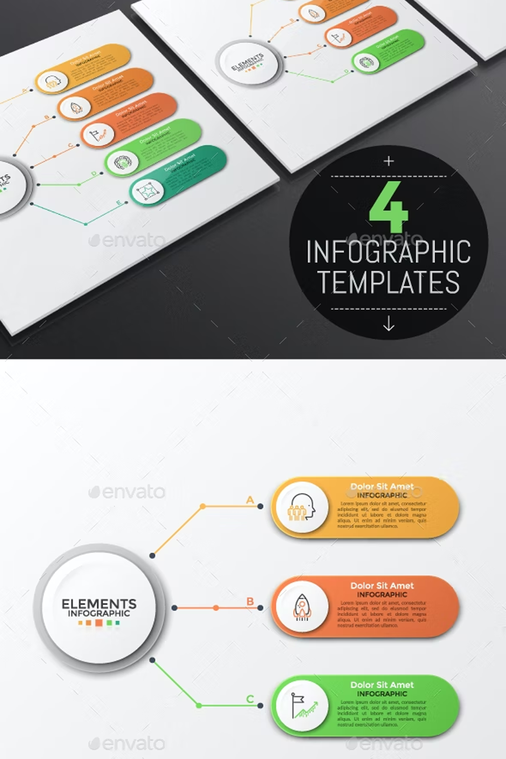 Illustrations modern infographic choice templates of pinterest.