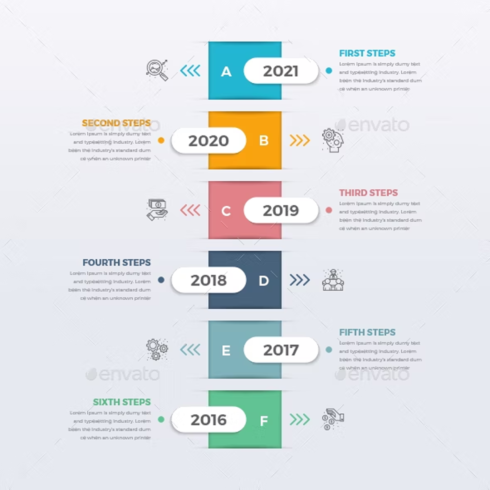 Images preview modern timeline infographics.