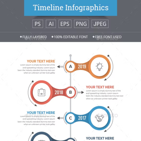 Images preview modern timeline infographics.