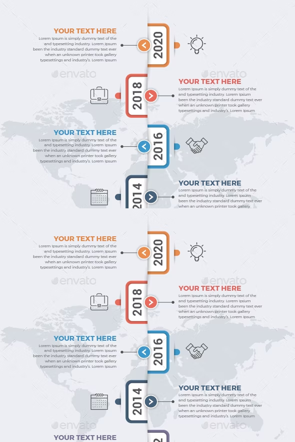 Illustrations modern timeline infographics of pinterest.