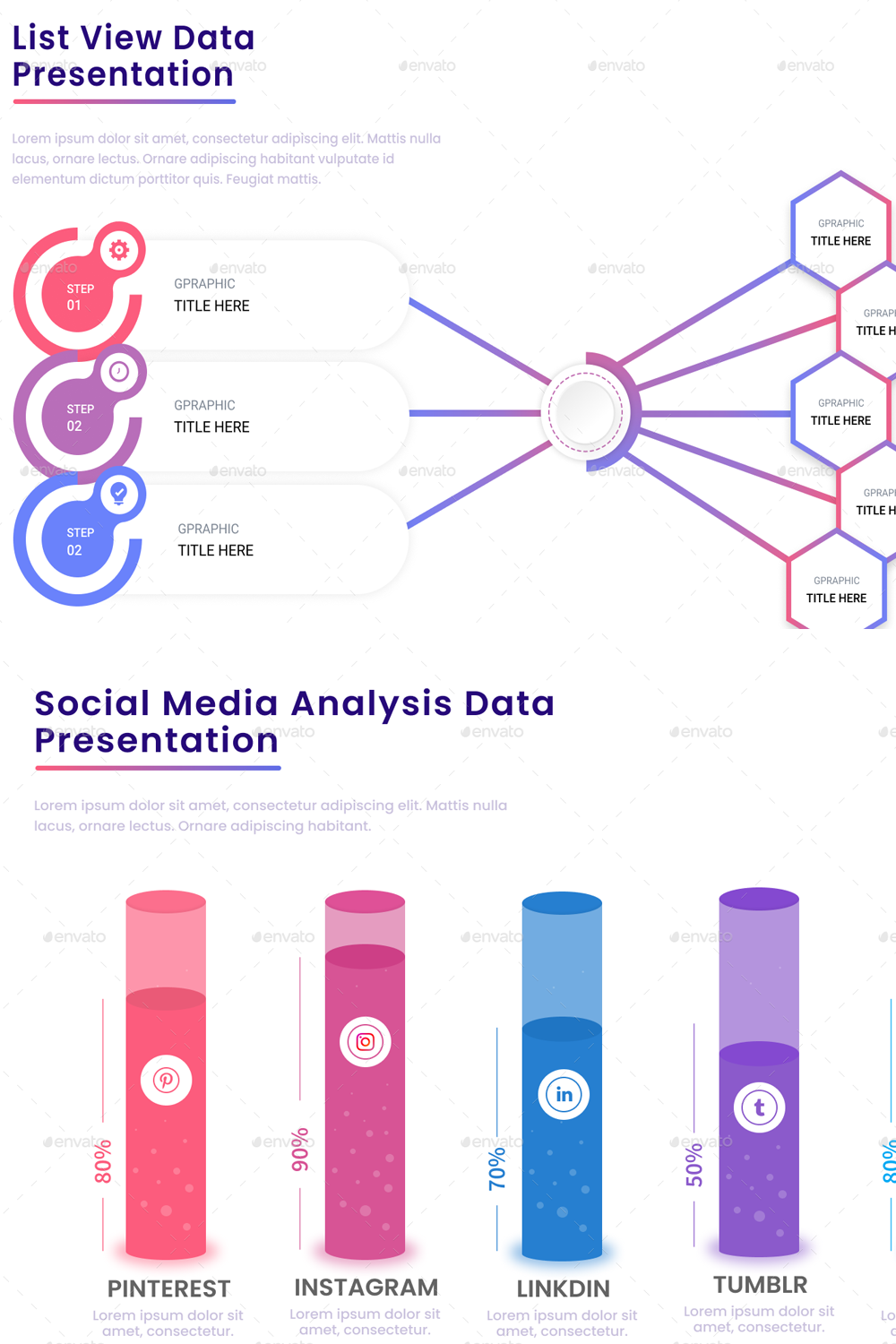 Illustrations modern ui timeline infographic of pinterest.