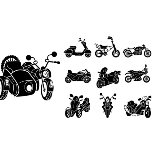 Images preview motorbike icons set simple style.