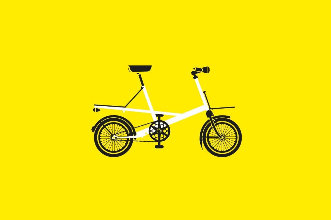 Moulton M1 Bike on the yellow background.