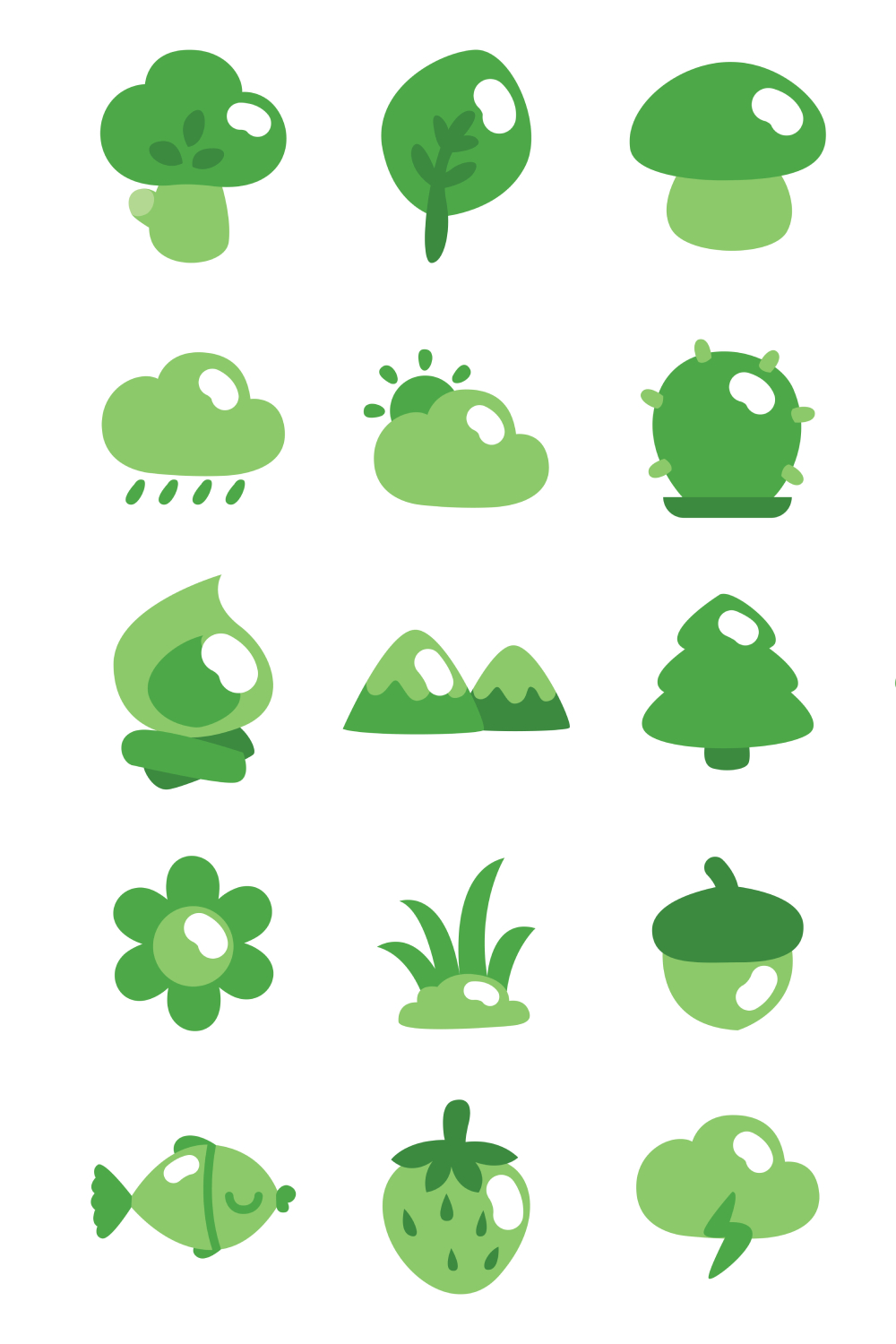 Nature Icons Set Pinterest Cover.