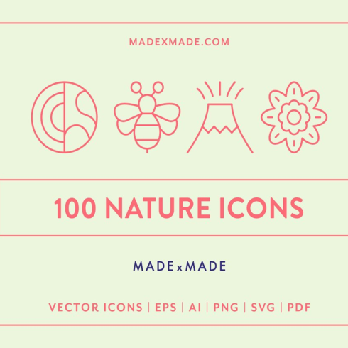 Images preview nature line icons.