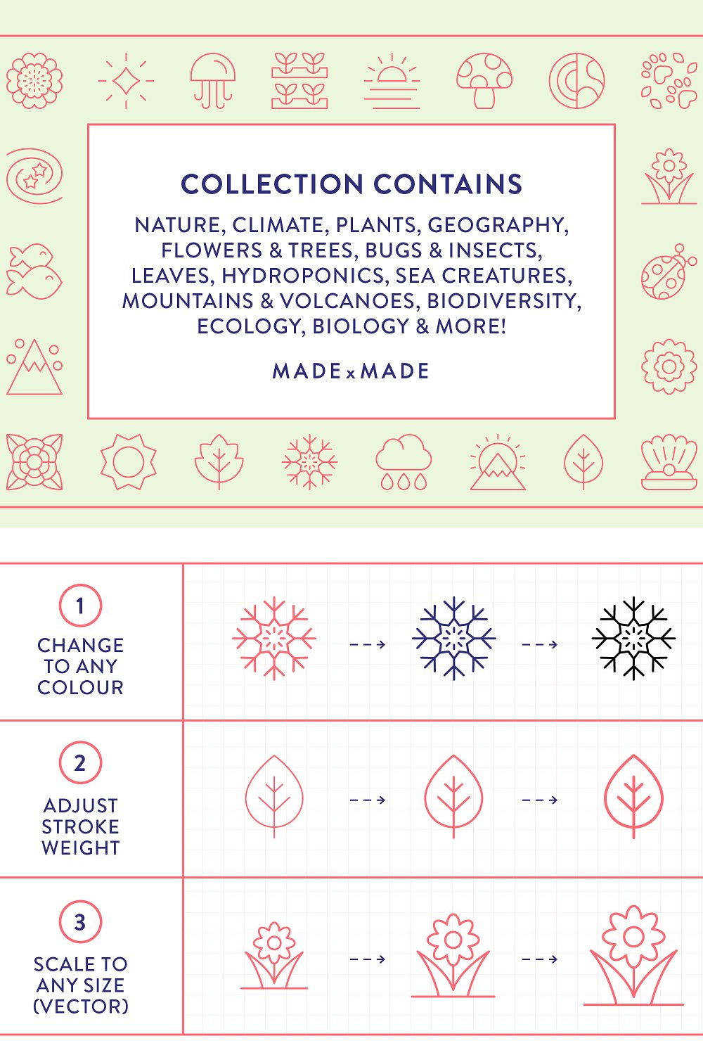 Illustrations nature line icons of pinterest.