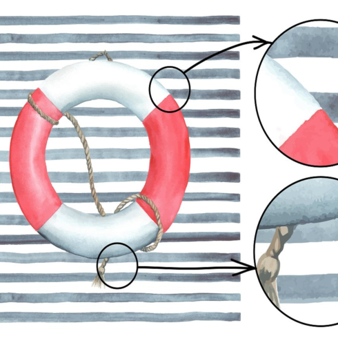 Images preview nautical elements. watercolor.