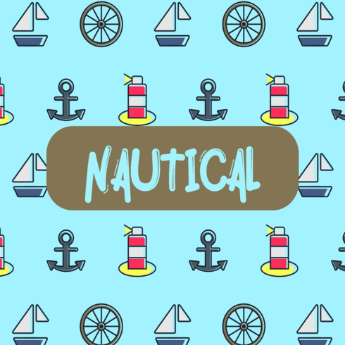 Images preview nautical icon pattern.