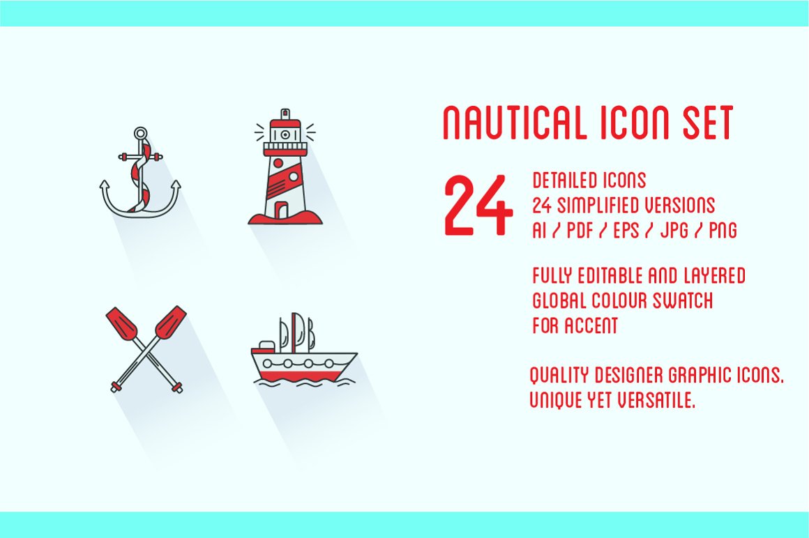 A set of marine theme icons.