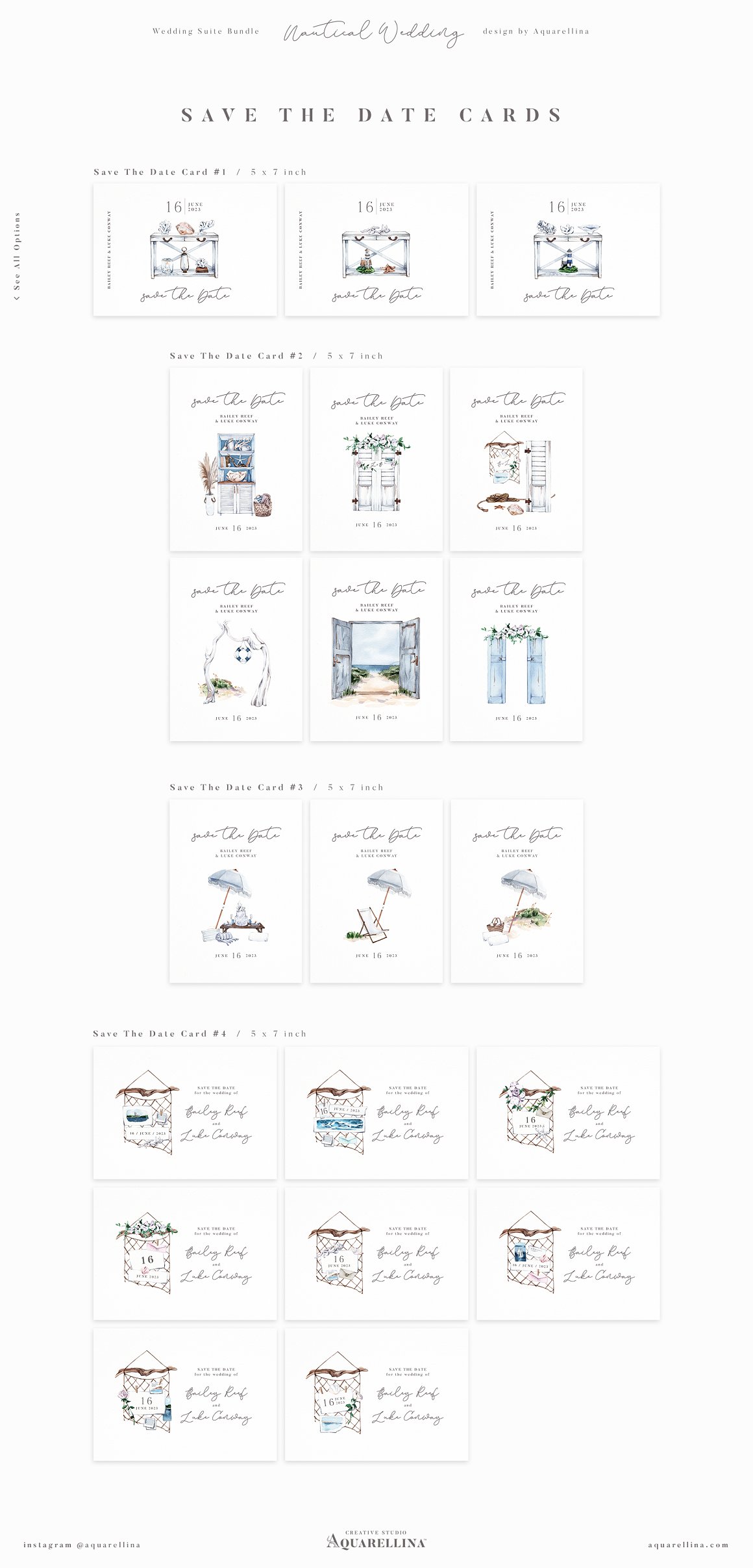 Different images for marine etmatics postcards.