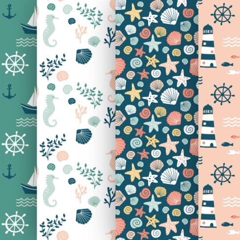 Images preview nautical vector collection.