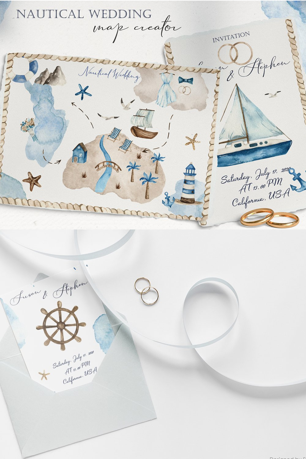 Illustrations nautical wedding map creator of pinterest.