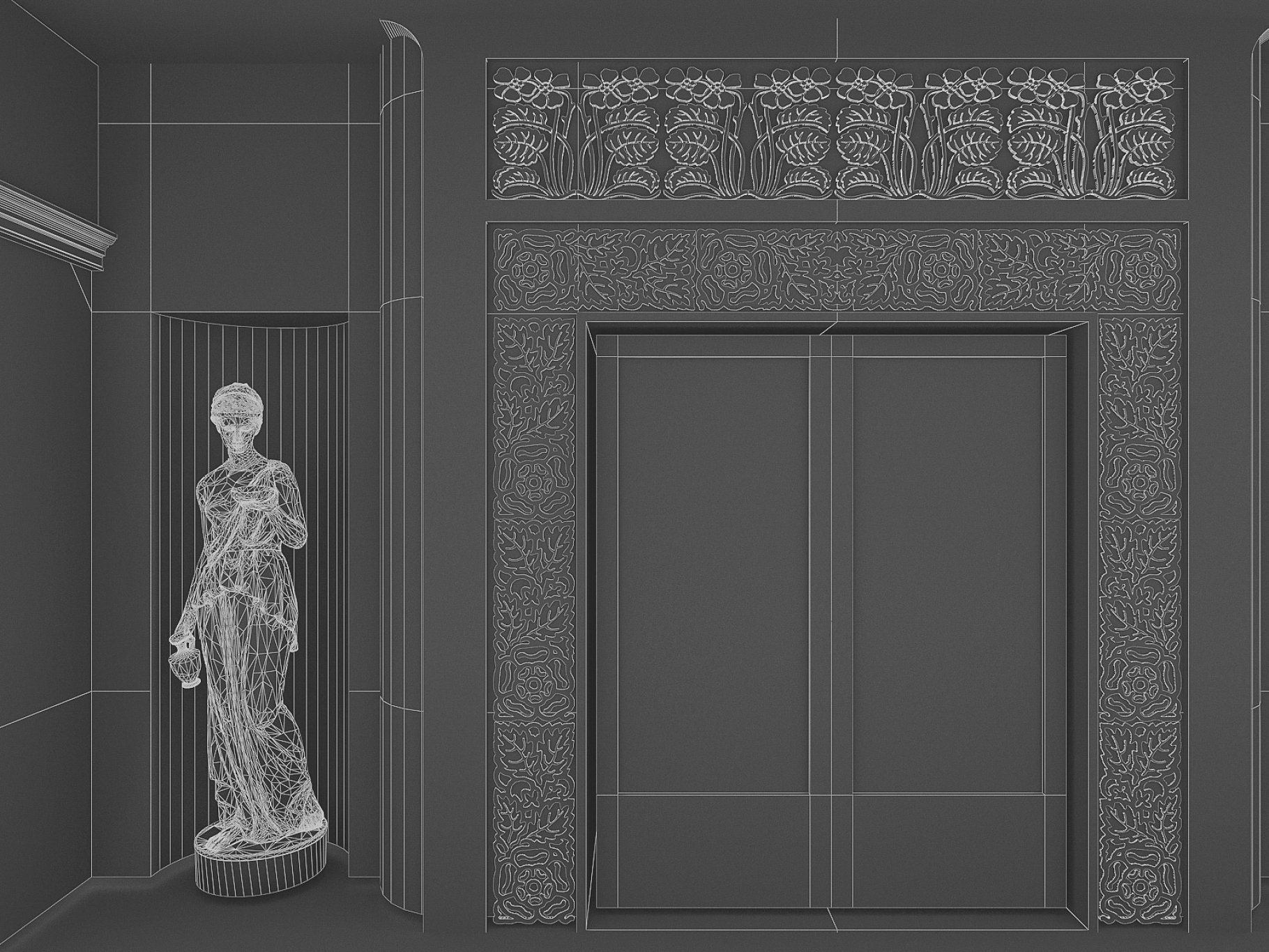 Statue and door image.