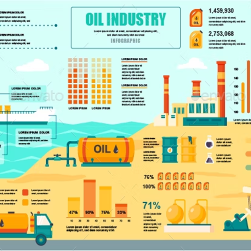 Images preview oil industry infographic.