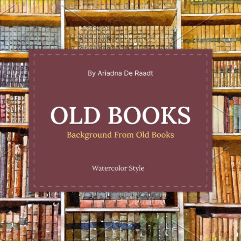 Images preview old books watercolor style.