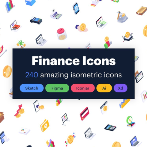 Images preview online banking isometric icons pack.