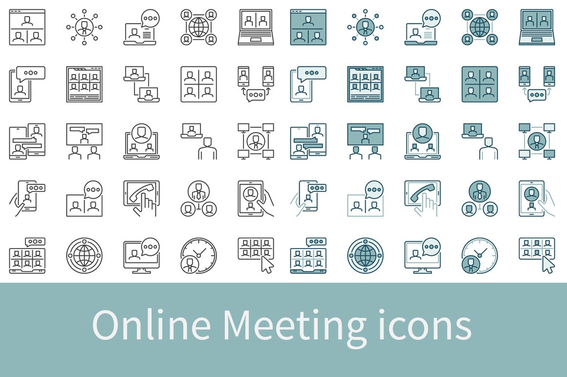 online meeting icons banner 273