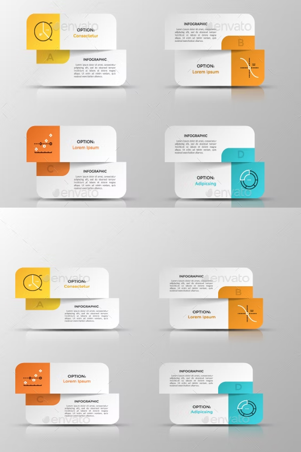 Illustrations paper infographic choice template of pinterest.