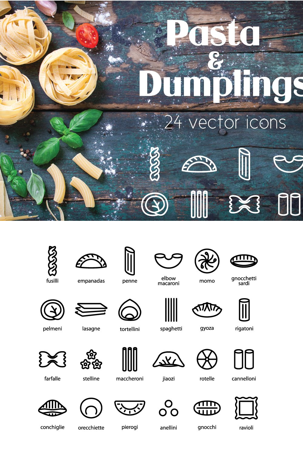 Illustrations pasta vector line icon of pinterest.