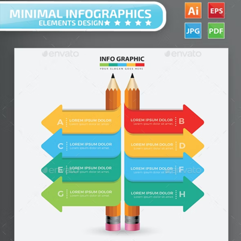Images preview pencil infographic design.