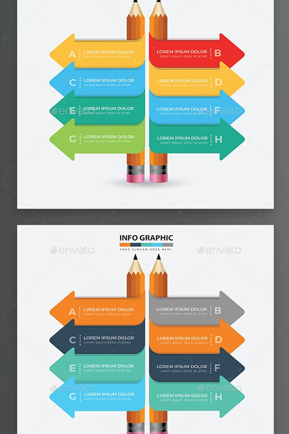 Illustrations pencil infographic design of pinterest.