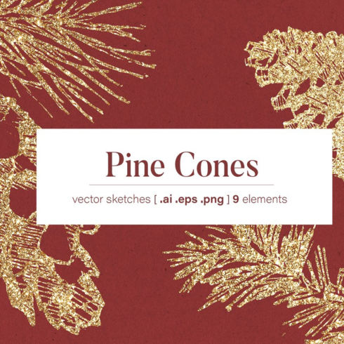 Images preview pine cones christmas cards.