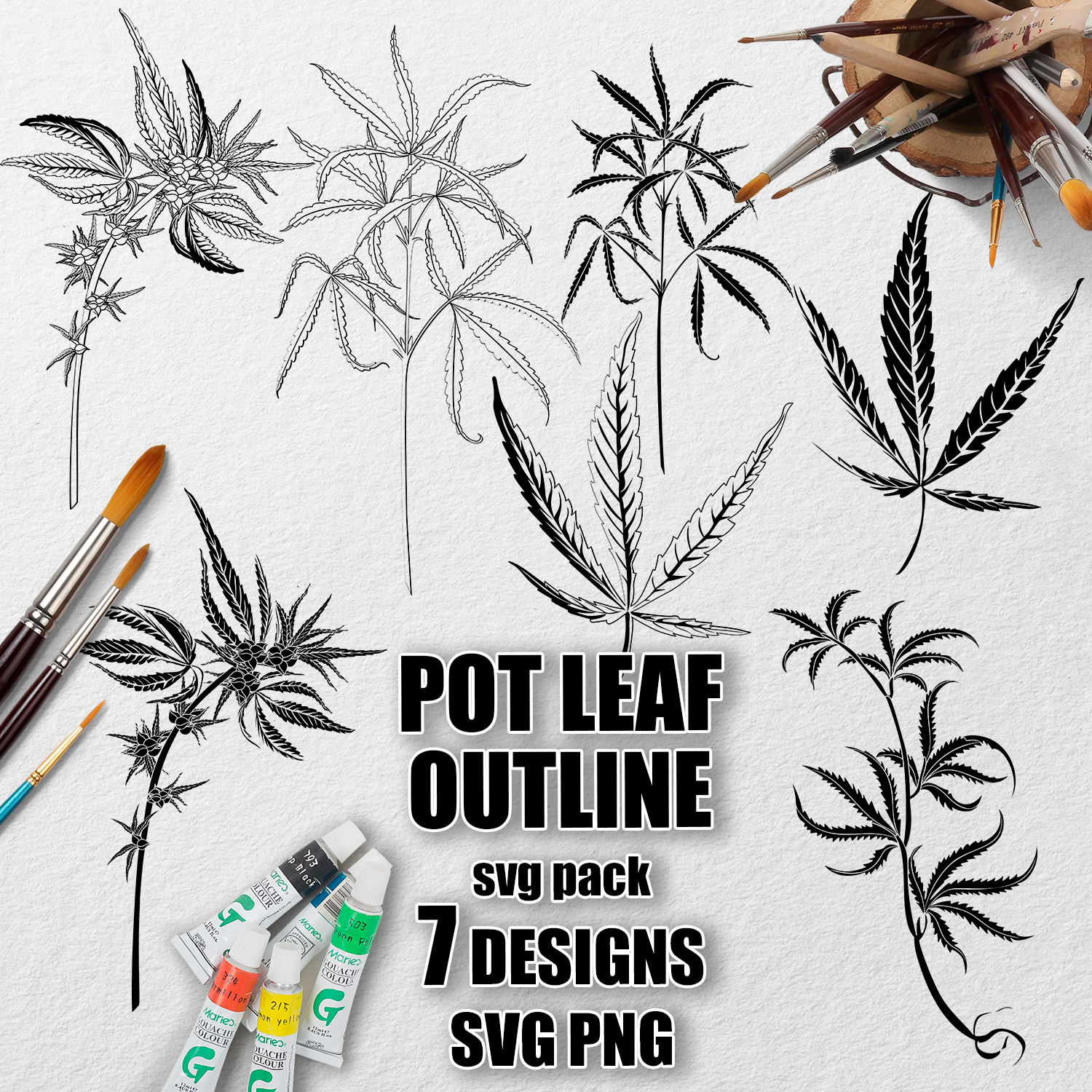 Preview pot leaf outline svg.