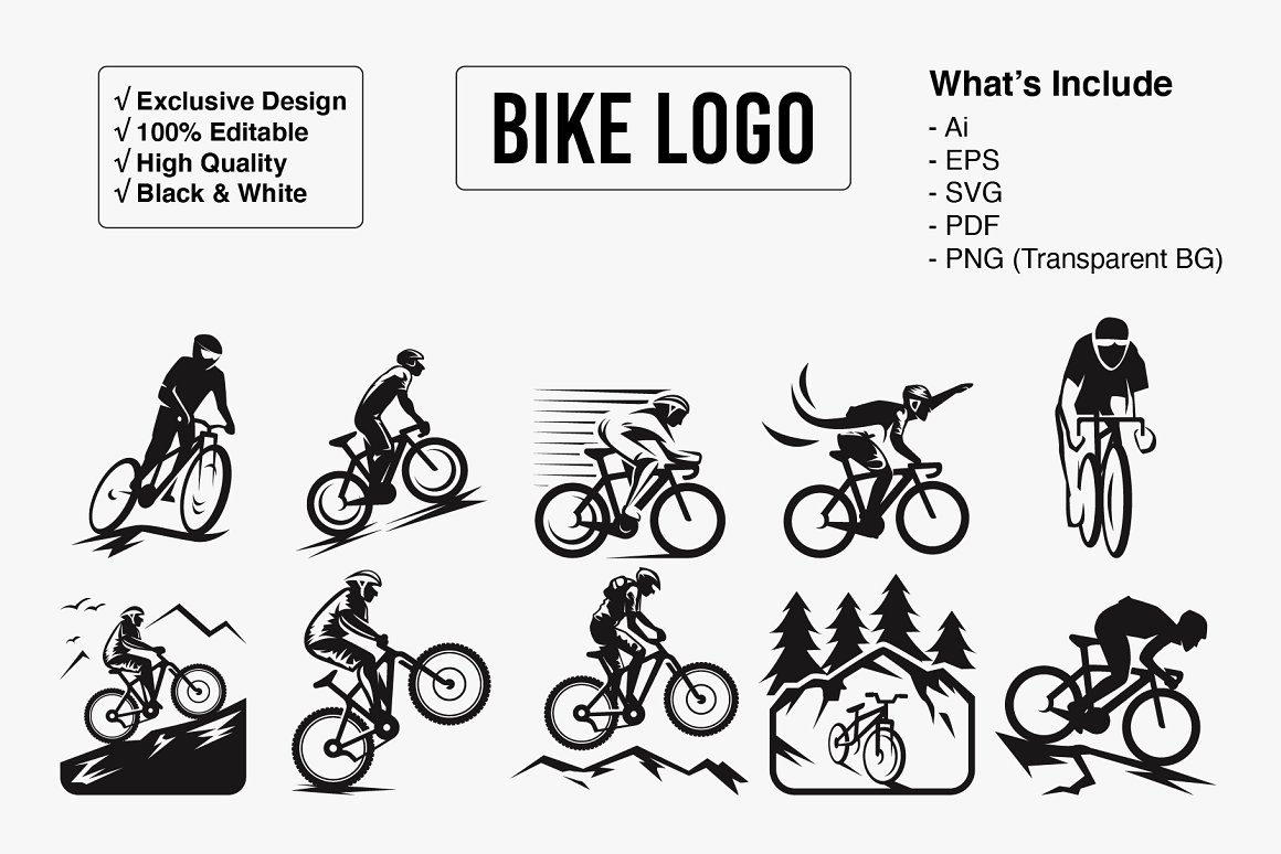 Logos with cyclists.