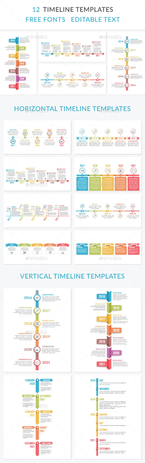 Timescale Template 12 Timeline Templates – MasterBundles