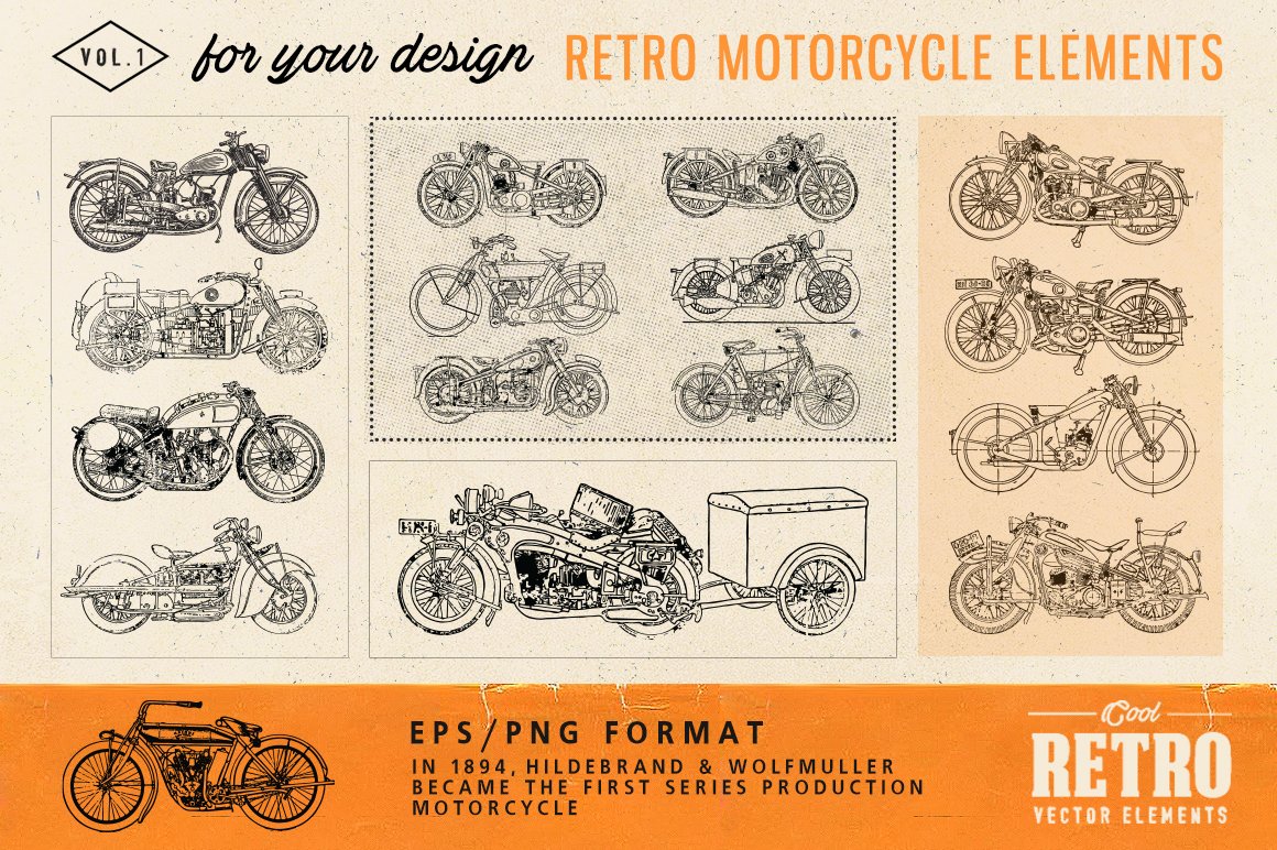 Retro motorcycles.