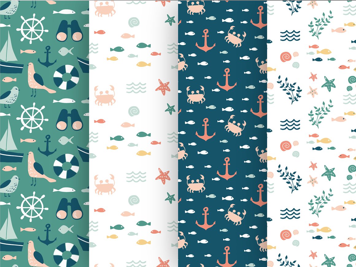 Various colored textures and prints.