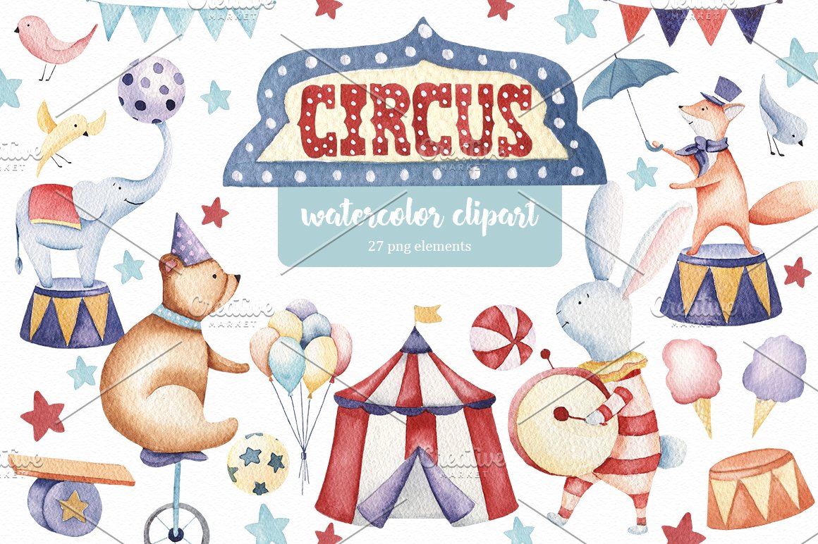 circus animals clip art