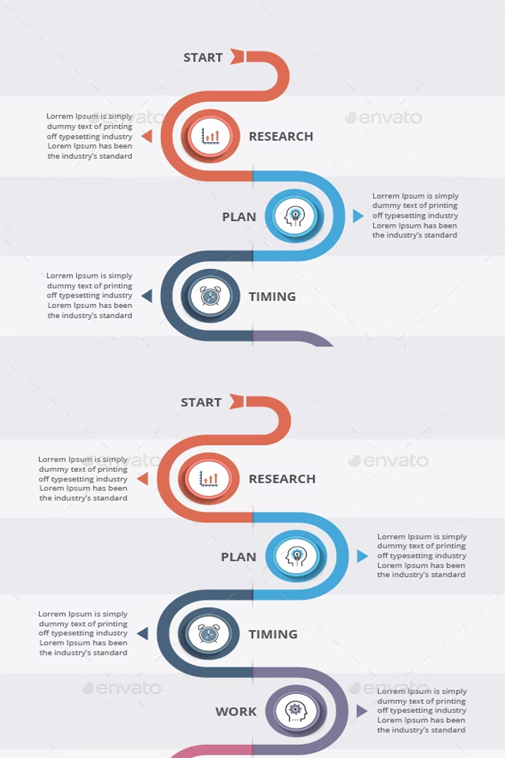 Illustrations progress infographics vertical of pinterest.