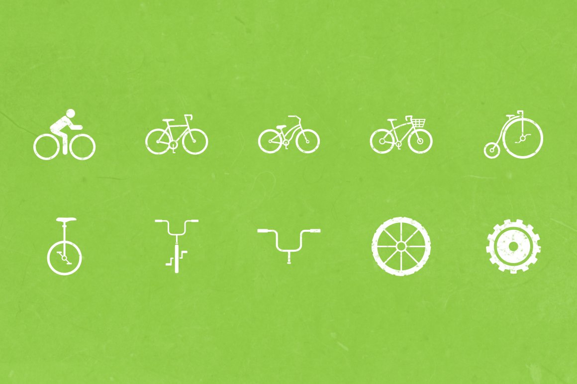 Green probo bike icons.