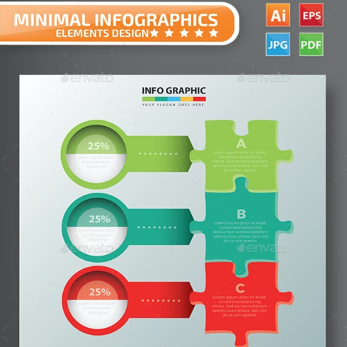 Images preview puzzle infographic design.
