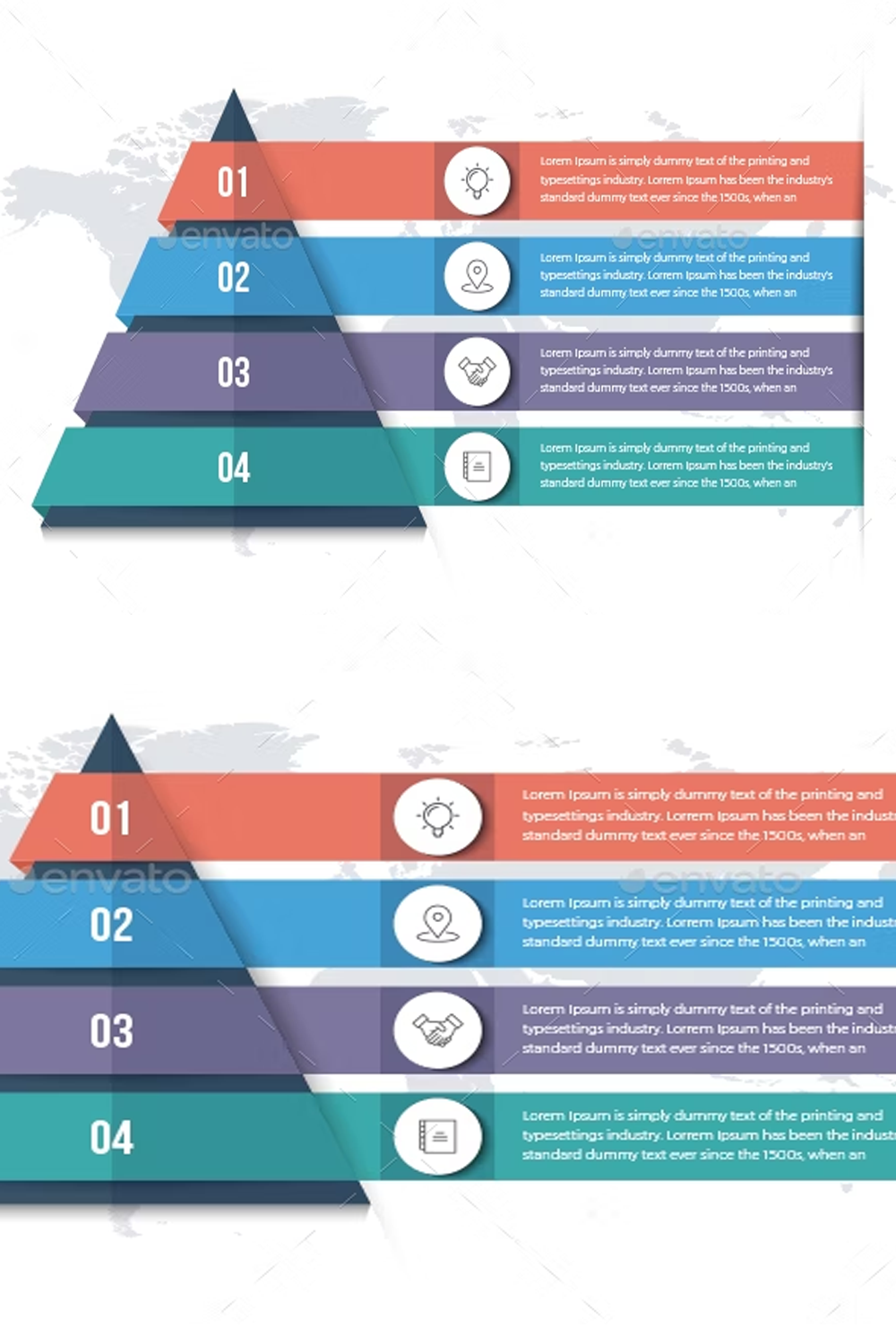 Illustrations pyramid infographics of pinterest.