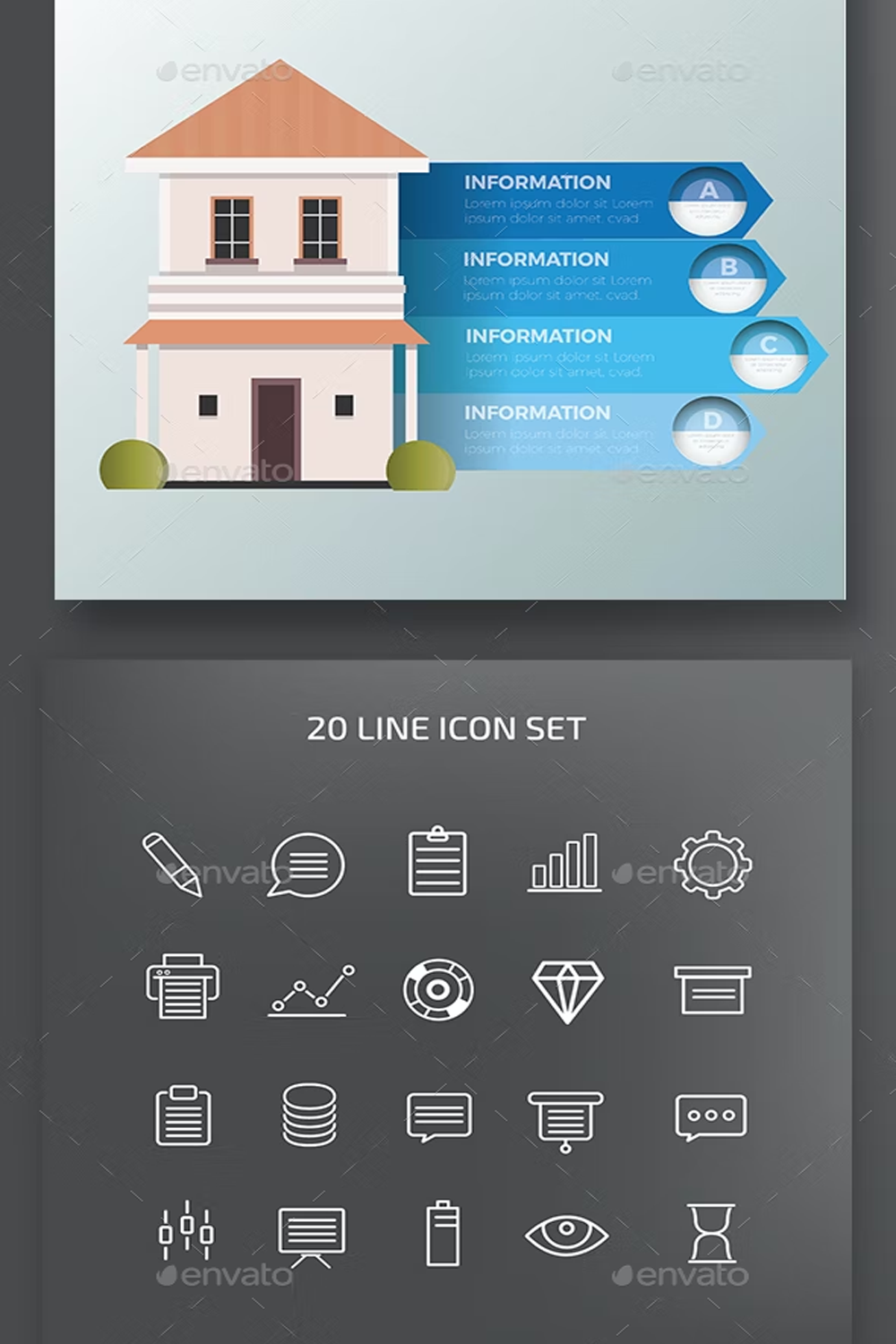 Illustrations real estate infographic design of pinterest.