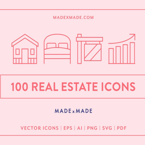 Images preview real estate line icons.