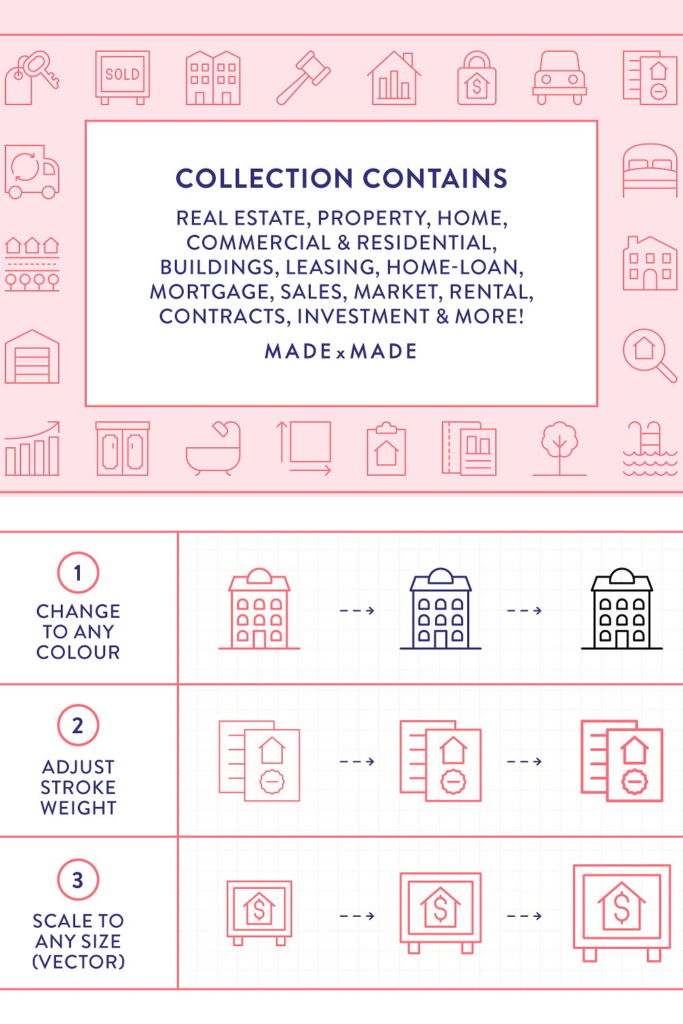 Real Estate Line Icons – MasterBundles