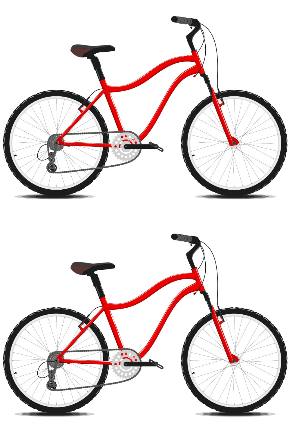 Red Bicycle On A White Background Pinterest Cover.