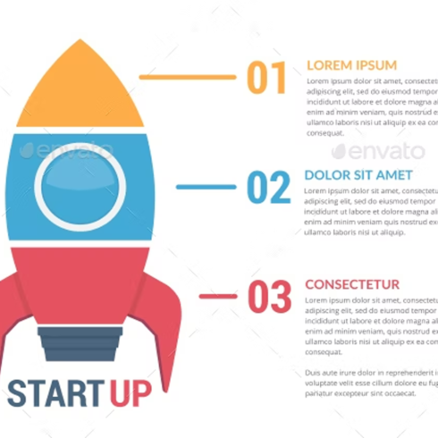 Images preview rocket infographic template.