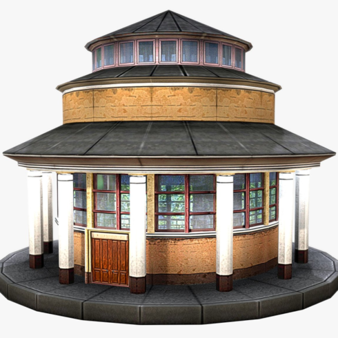 Images preview round building.